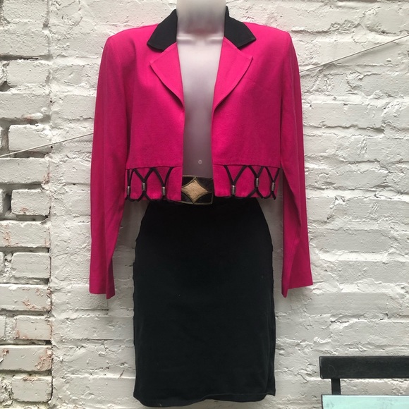 1980s Crop Jacket 💖🖤💖 - Picture 1 of 6